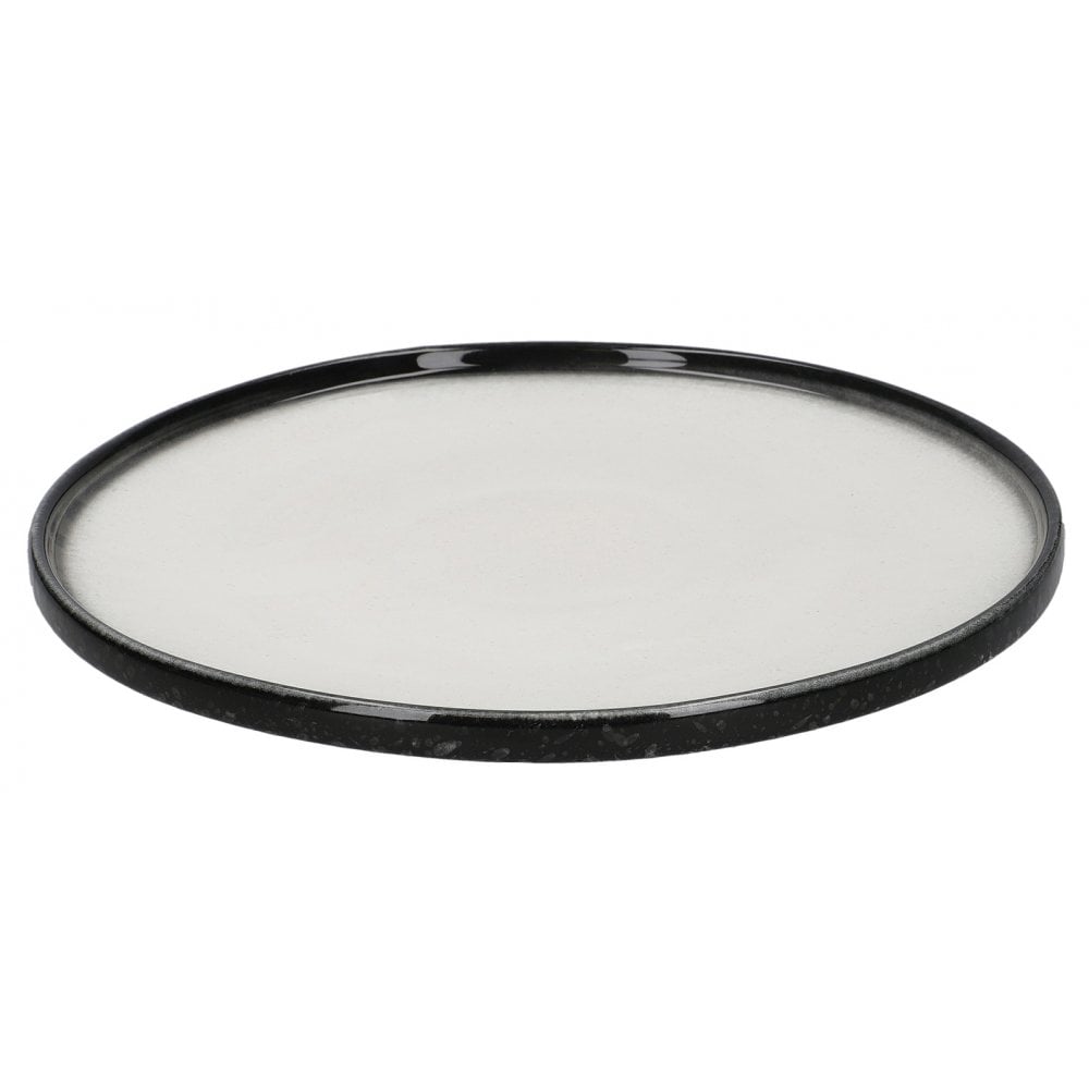 Chefs Choice Caviar Granite Porcelain High Rim Plate, 26.5cm (4)
