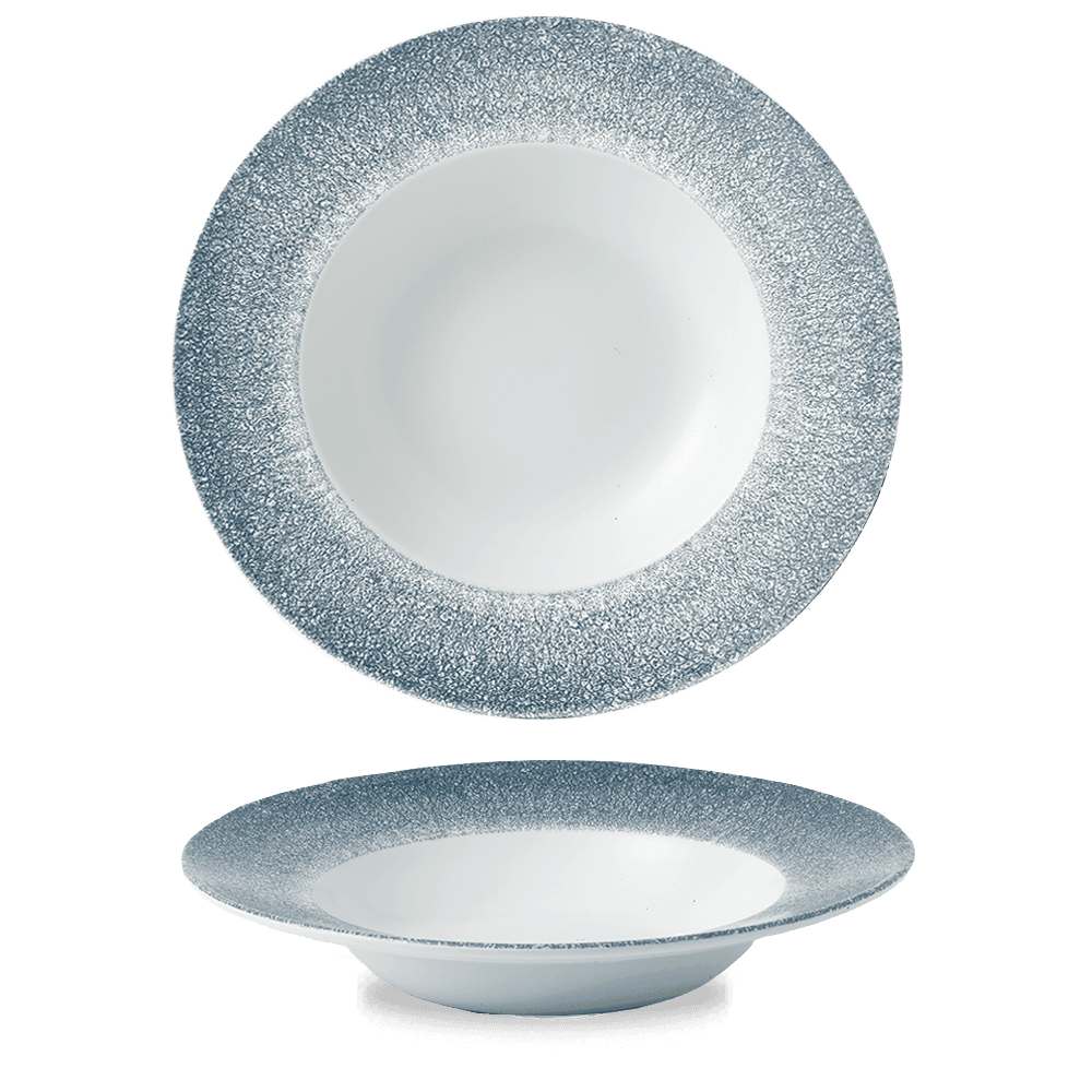 Churchill Raku Topaz Blue Wide Rim Bowl 28cm/46.8cl (12)
