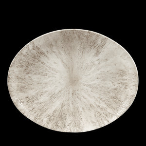 Churchill Stone Agate Grey Orbit Oval Coupe Plate 25.5cm (12)