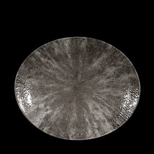 Load image into Gallery viewer, Churchill Stone Quartz Black Orbit Oval Coupe Plate

