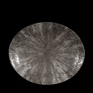 Churchill Stone Quartz Black Orbit Oval Coupe Plate