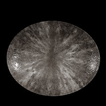 Load image into Gallery viewer, Churchill Stone Quartz Black Orbit Oval Coupe Plate
