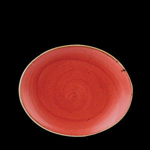 Churchill Stonecast Berry Red Oval Coupe Plate 19.2x16cm (12)