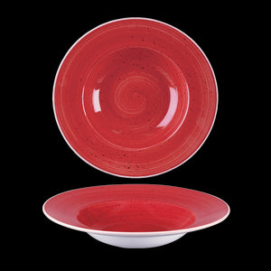 Churchill Stonecast Berry Red Wide Rim Bowl