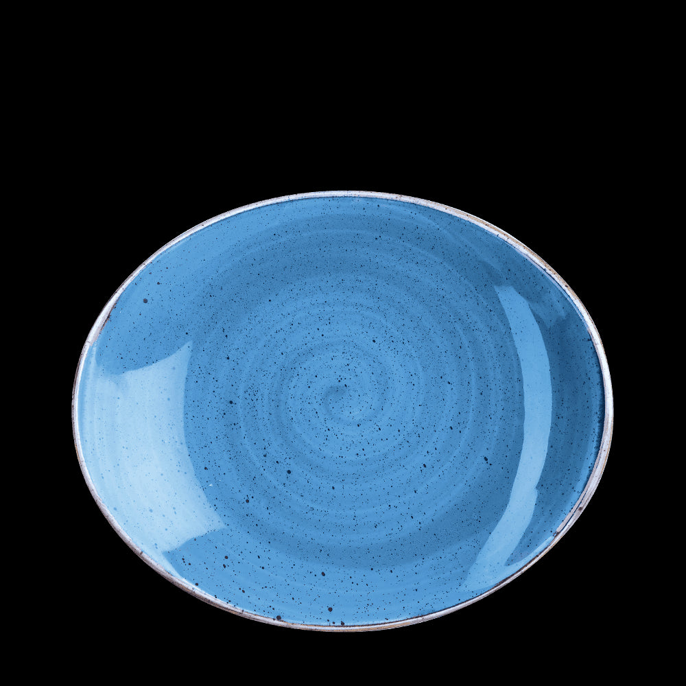 Churchill Stonecast Cornflower Blue Oval Coupe Plate 19.2x16cm (12)