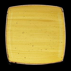 Churchill Stonecast Mustard Deep Square Plate 26.8x26.8cm (12)