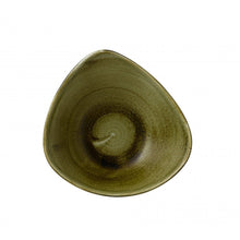 Load image into Gallery viewer, Churchill Stonecast Plume Olive Triangle Bowl
