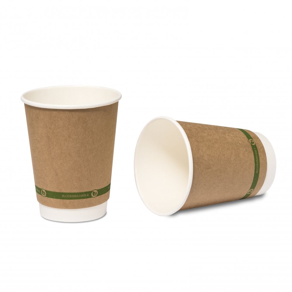 Green Planet 340ml (12oz) Double Wall Kraft Bio Degradable Cups (500)